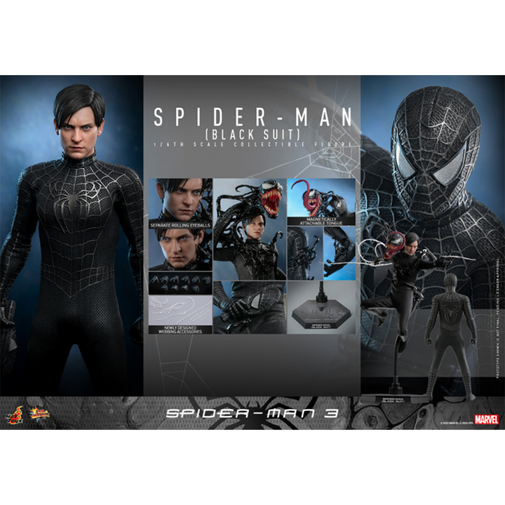 Buy 1:6 Spider-Man Black Suit - Spider-Man 3 Hot Toys for sale online UK - Zombie.