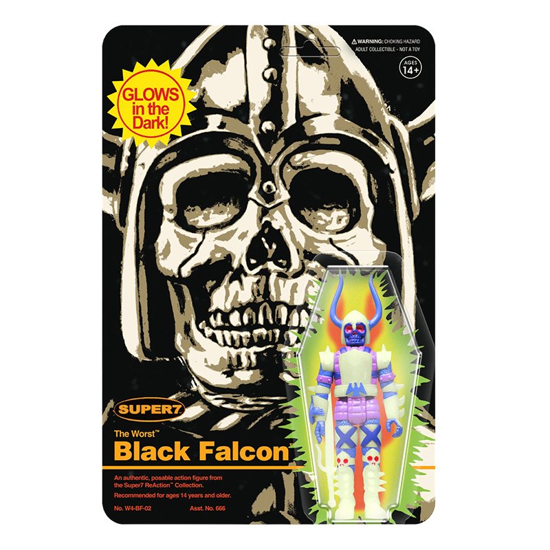 The Worst - Black Falcon (Monster Glow) ReAction Figure - Super7 (Pre Order Due:Q2 2024) - Zombie